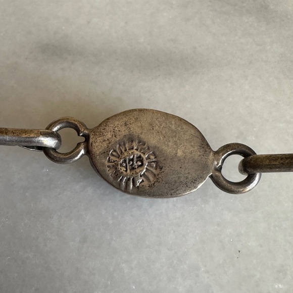 VINTAGE • Onyx & Silver Handmade Bracelet Mexico Goth Bohemian Rustic Witchy - Picture 7 of 9